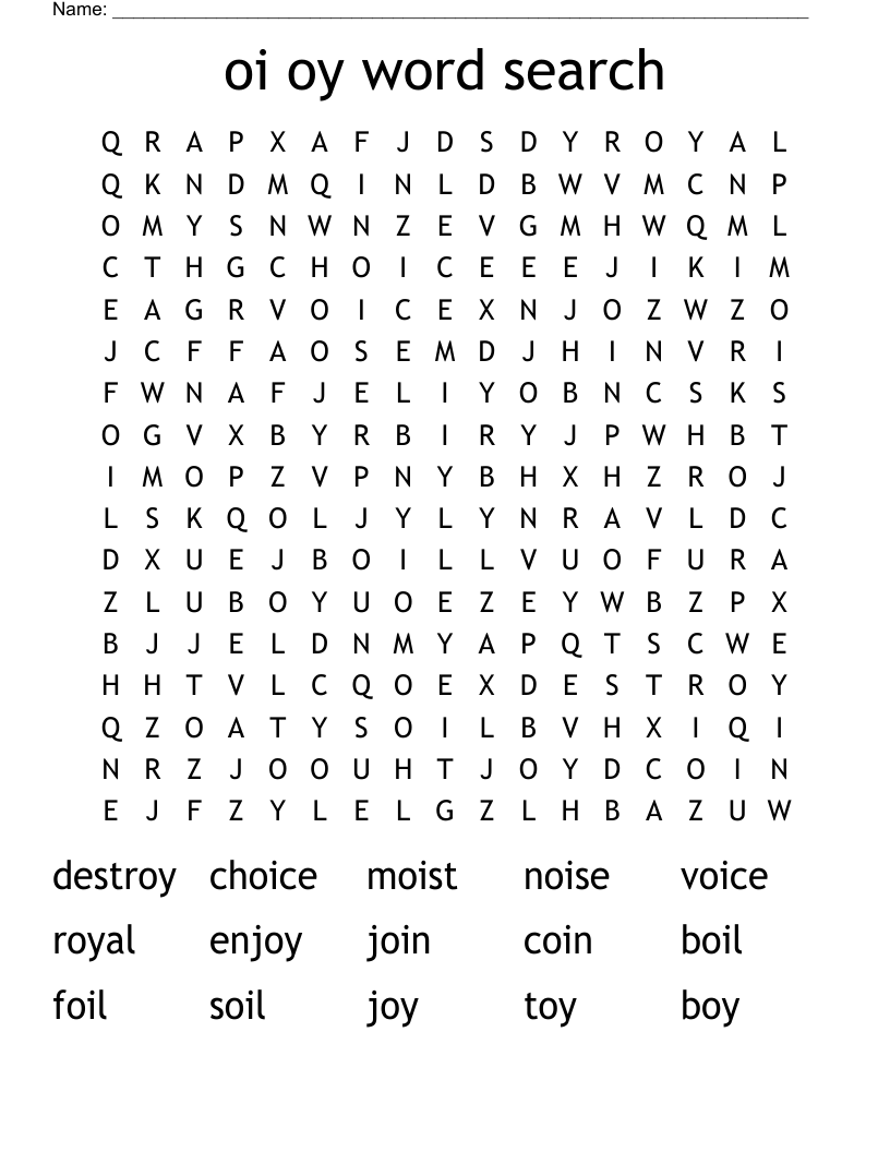 oi oy word search