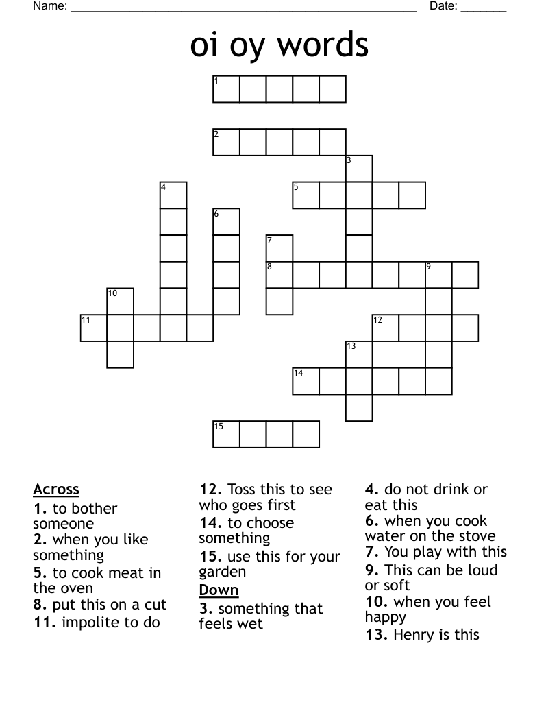 oi oy words Crossword