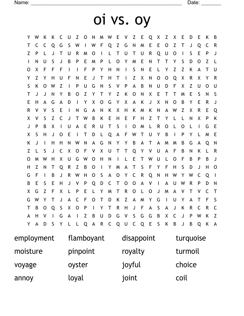oi vs. oy Word Search