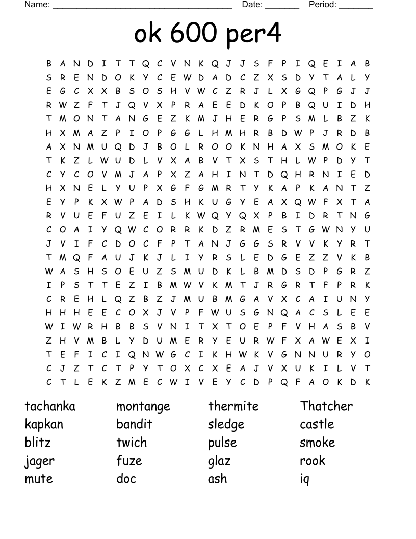 ok 600 per4 Word Search