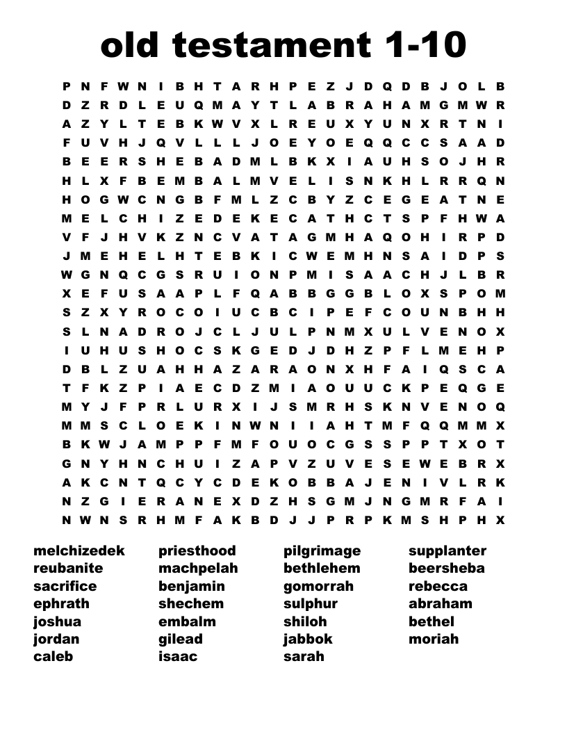 old testament 1-10 Word Search