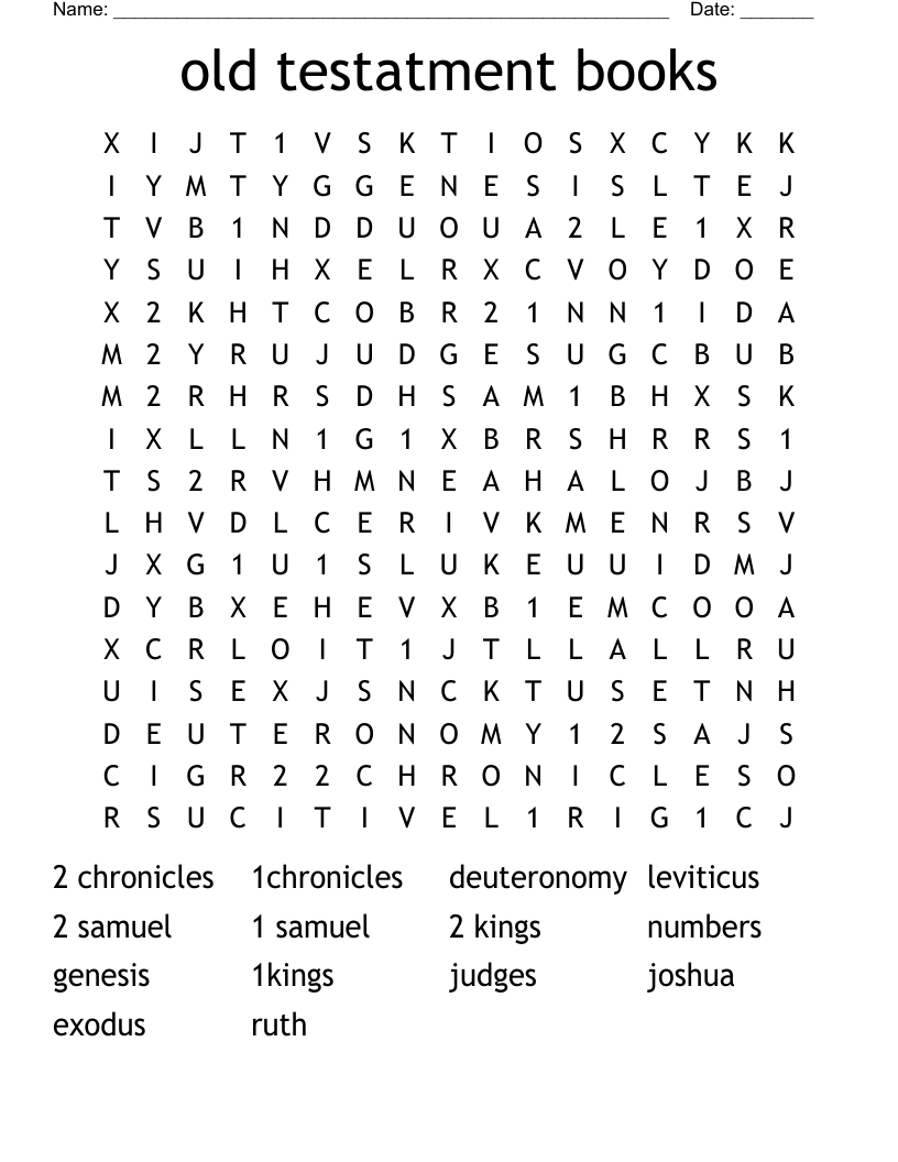 old testatment books Word Search