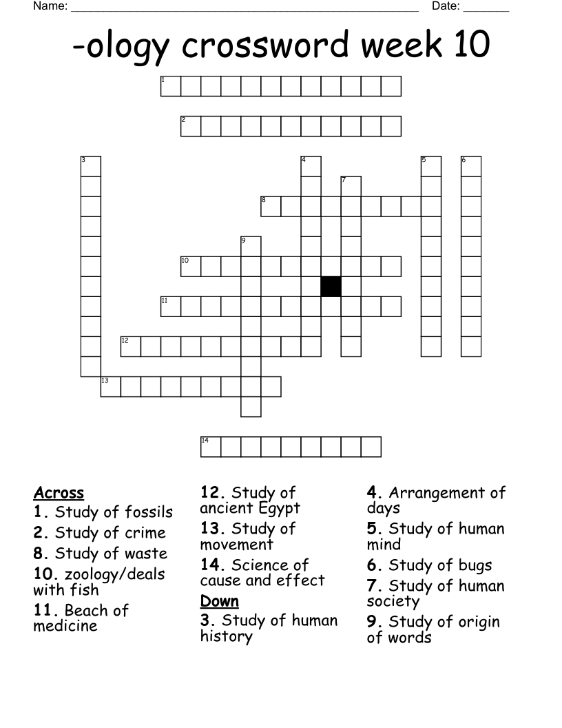 -ology crossword week 10