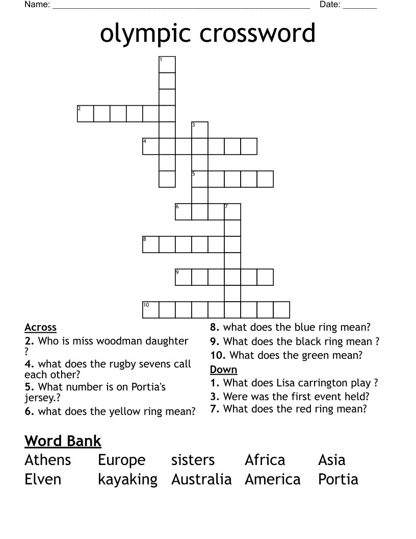 olympic crossword