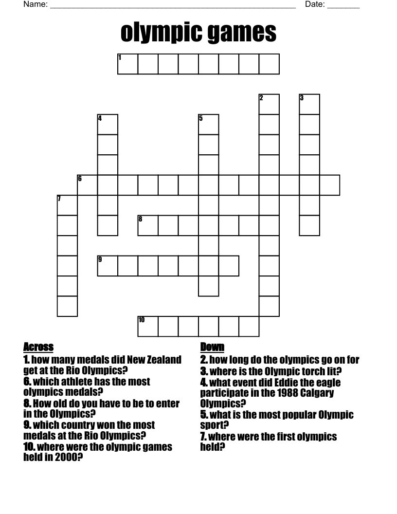 olympic games  Crossword