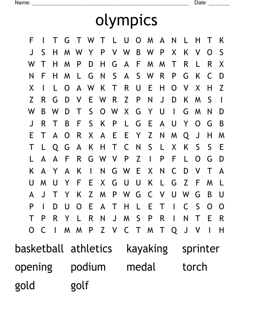 olympics Word Search