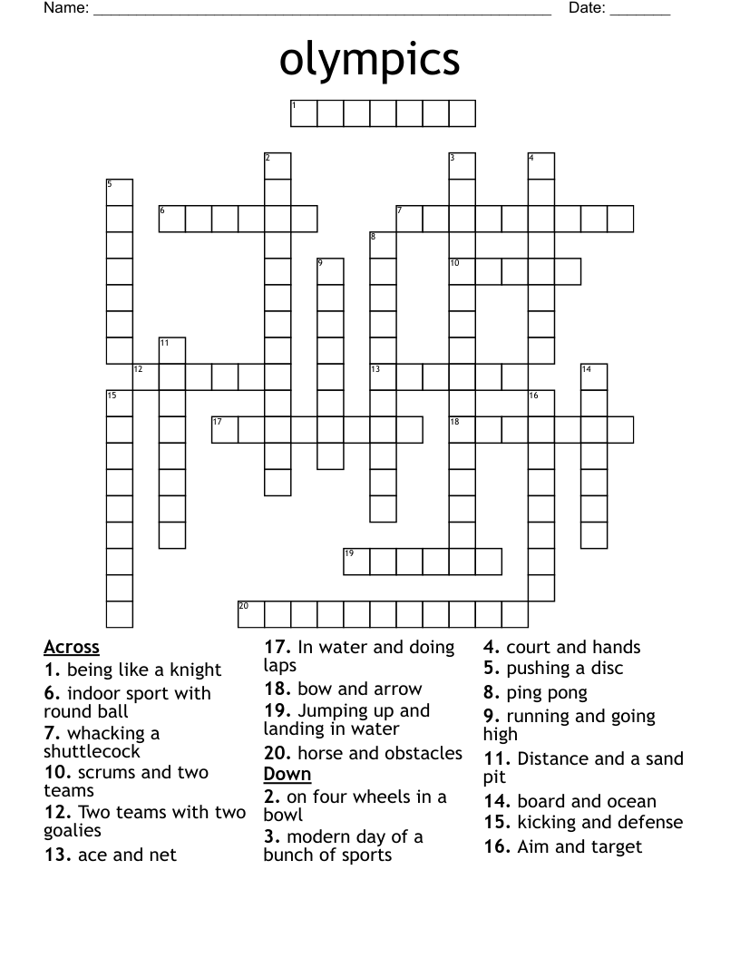 olympics Crossword