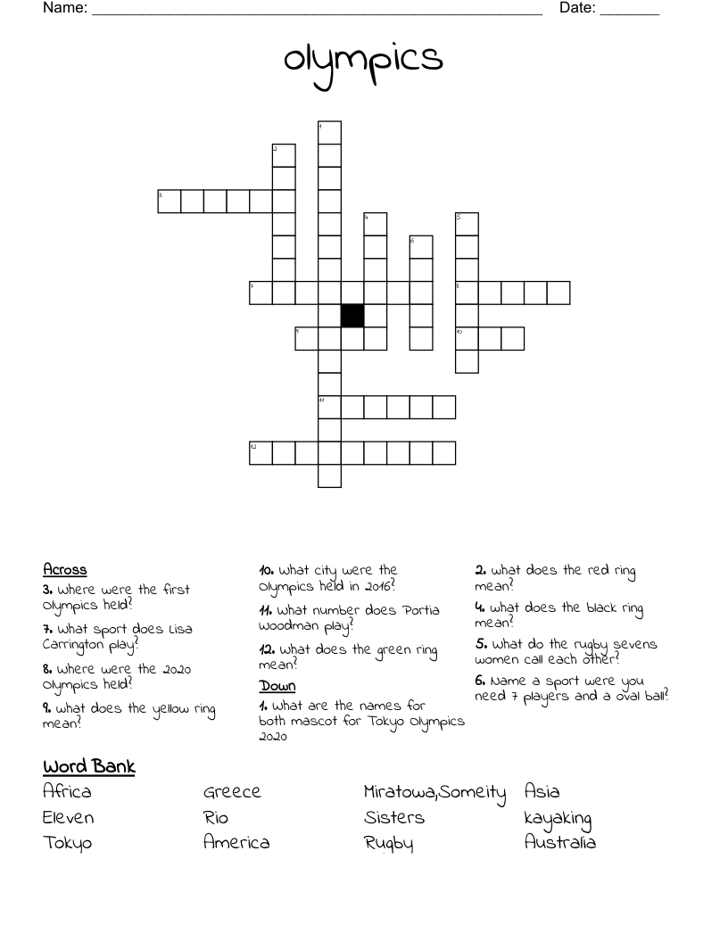 olympics Crossword