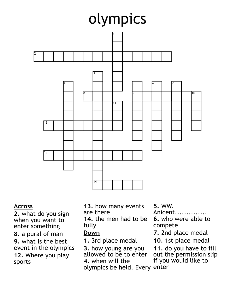 olympics Crossword