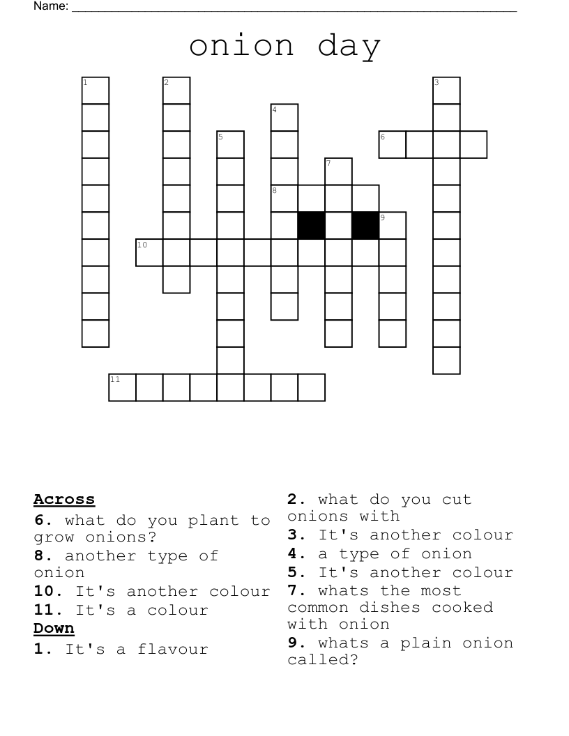 onion day Crossword