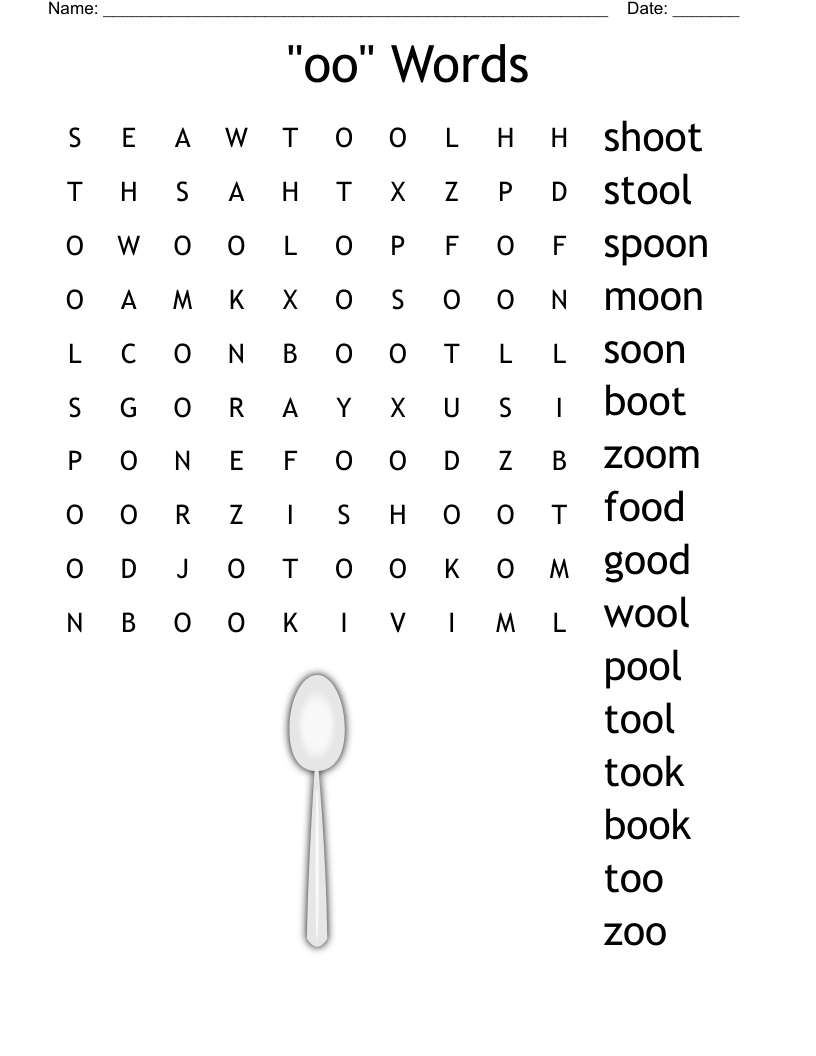 "oo" Words Word Search