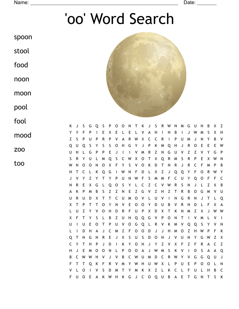 'oo' Word Search