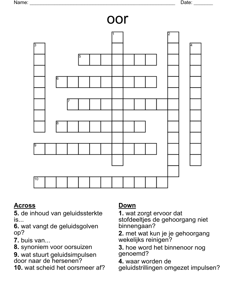 oor Crossword