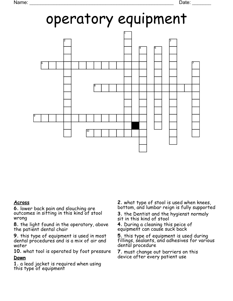 operatory equipment  Crossword