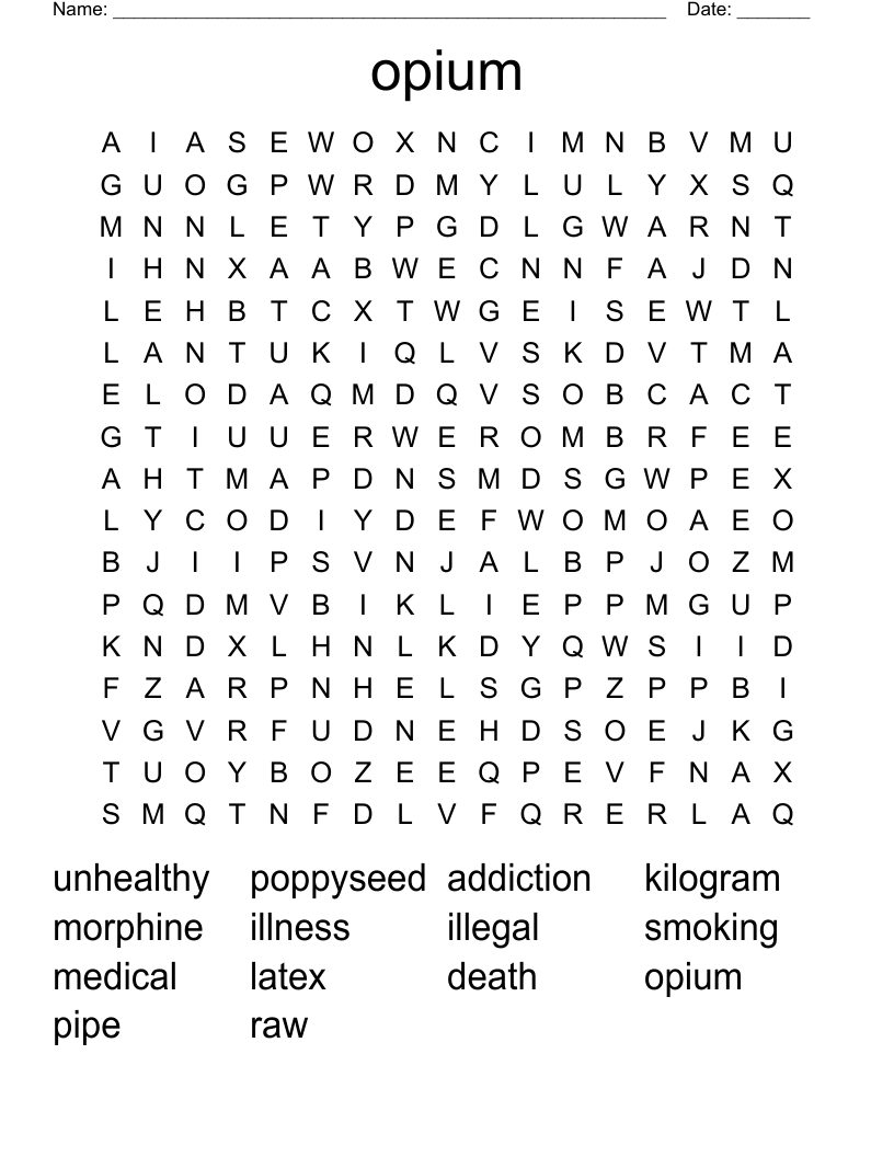opium Word Search