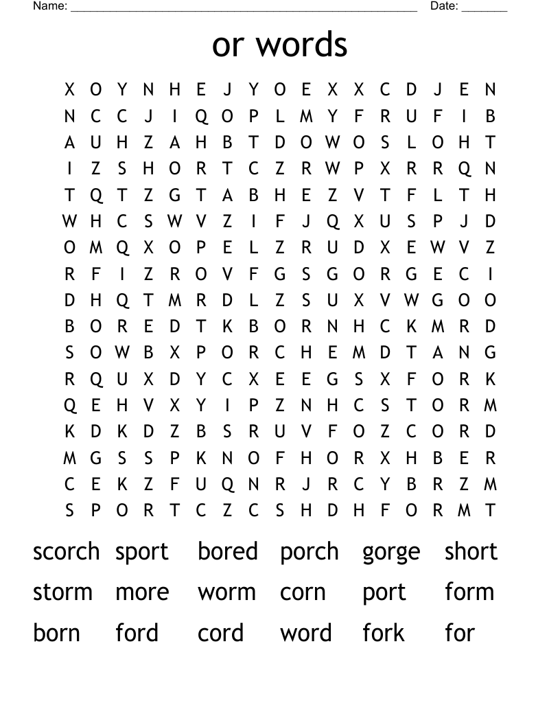 or words Word Search