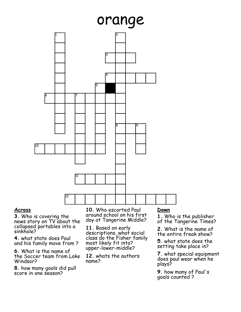 orange  Crossword
