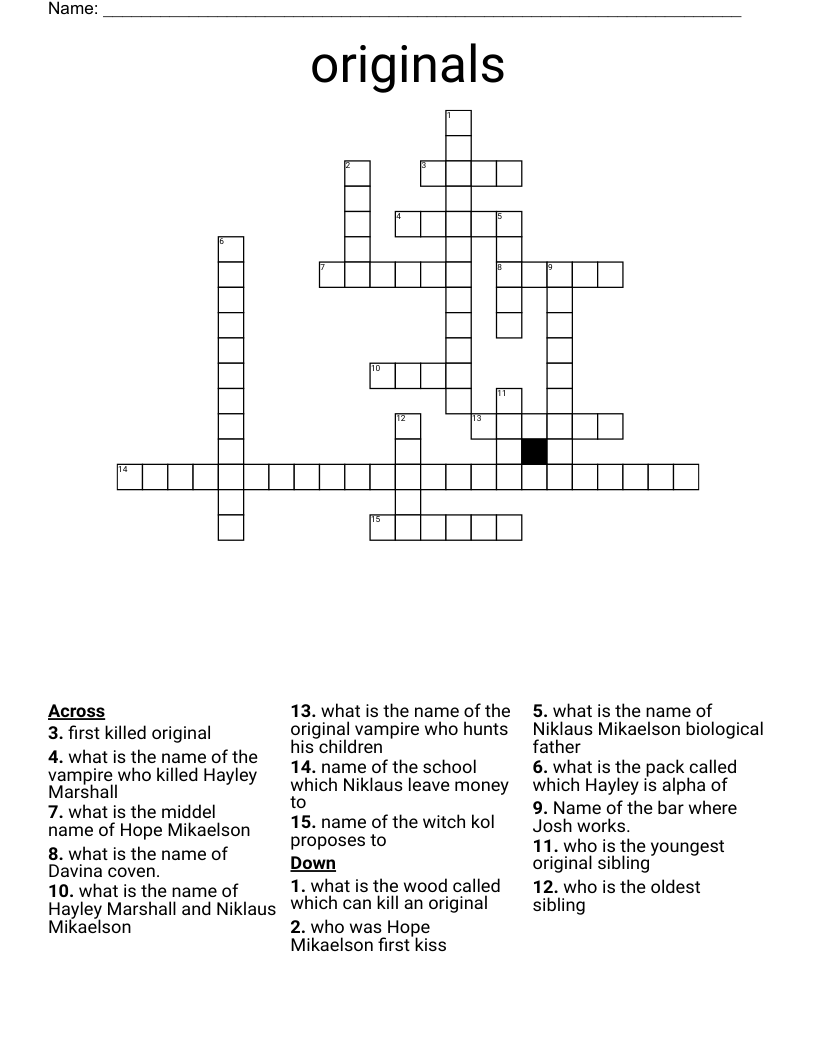 originals Crossword