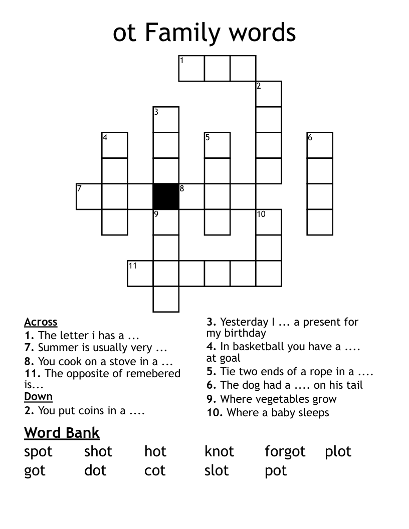 ot Family words Crossword