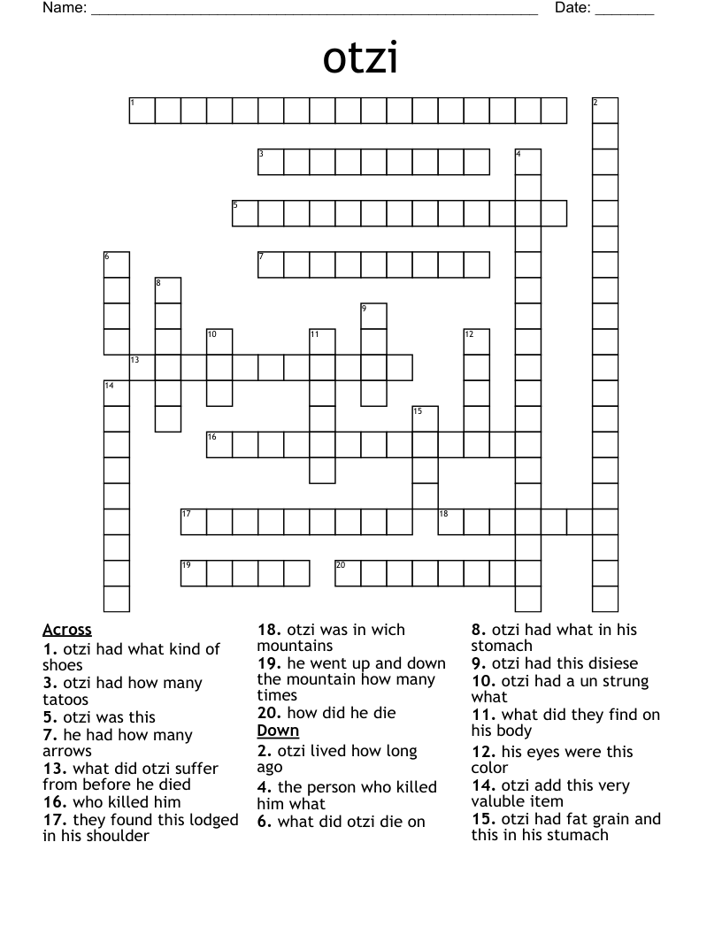 otzi Crossword