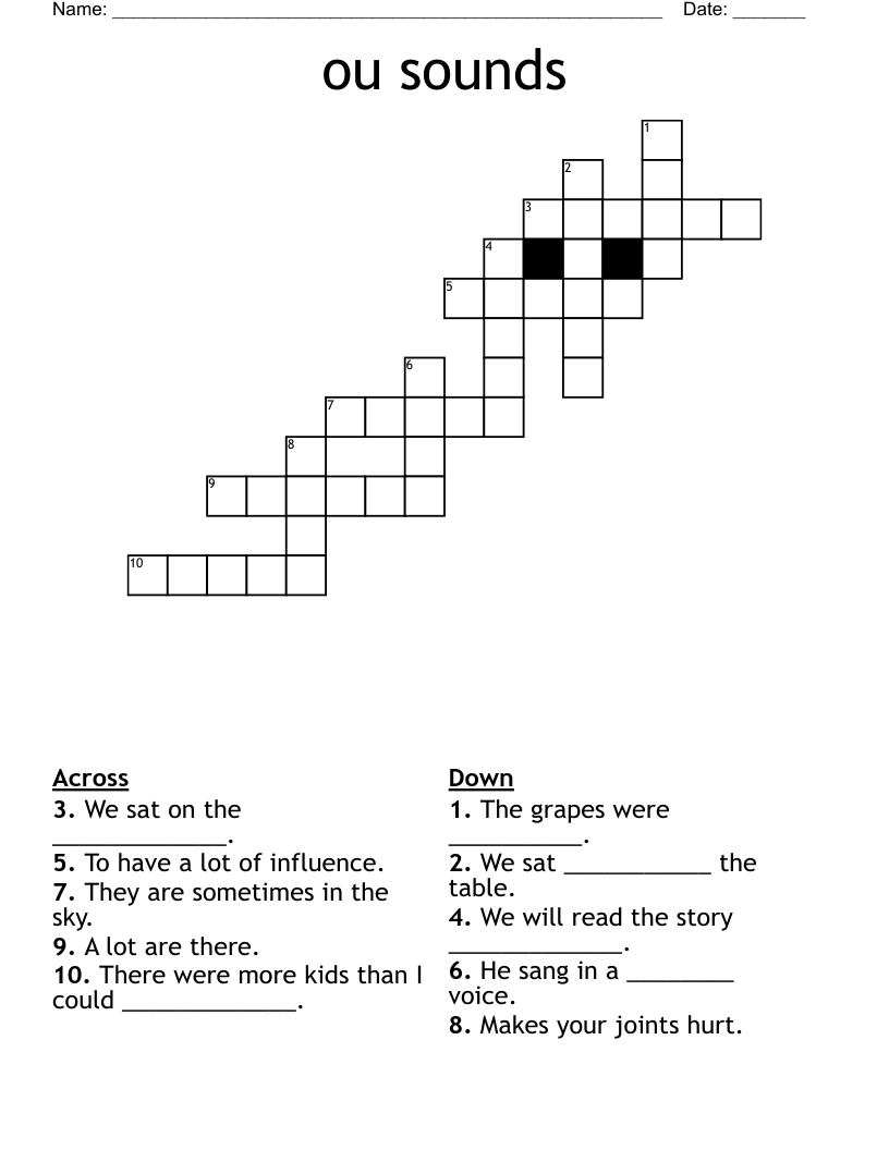 ou sounds Crossword