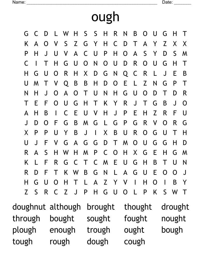 ough Word Search