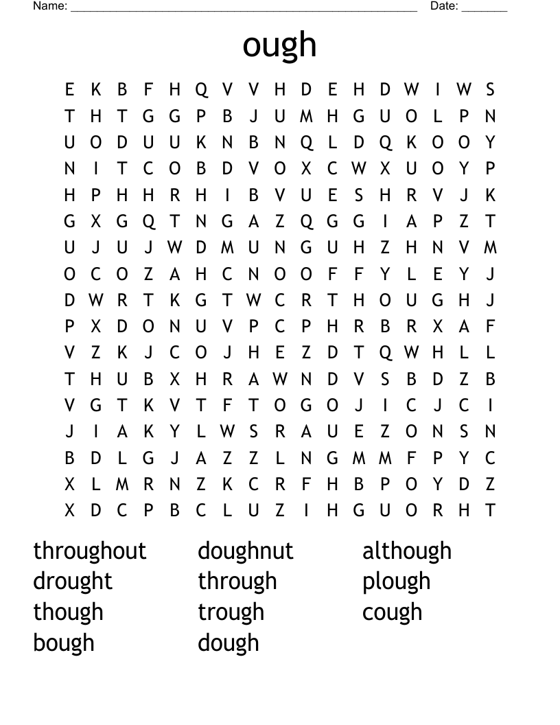 ough Word Search