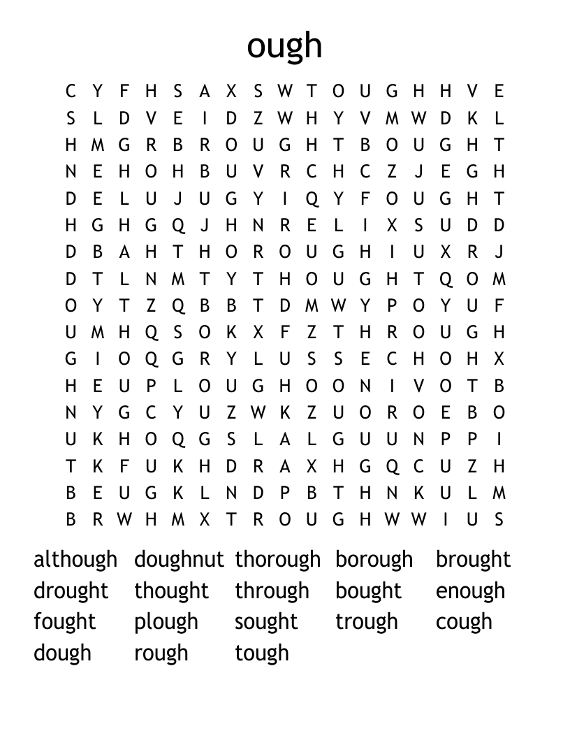 ough Word Search