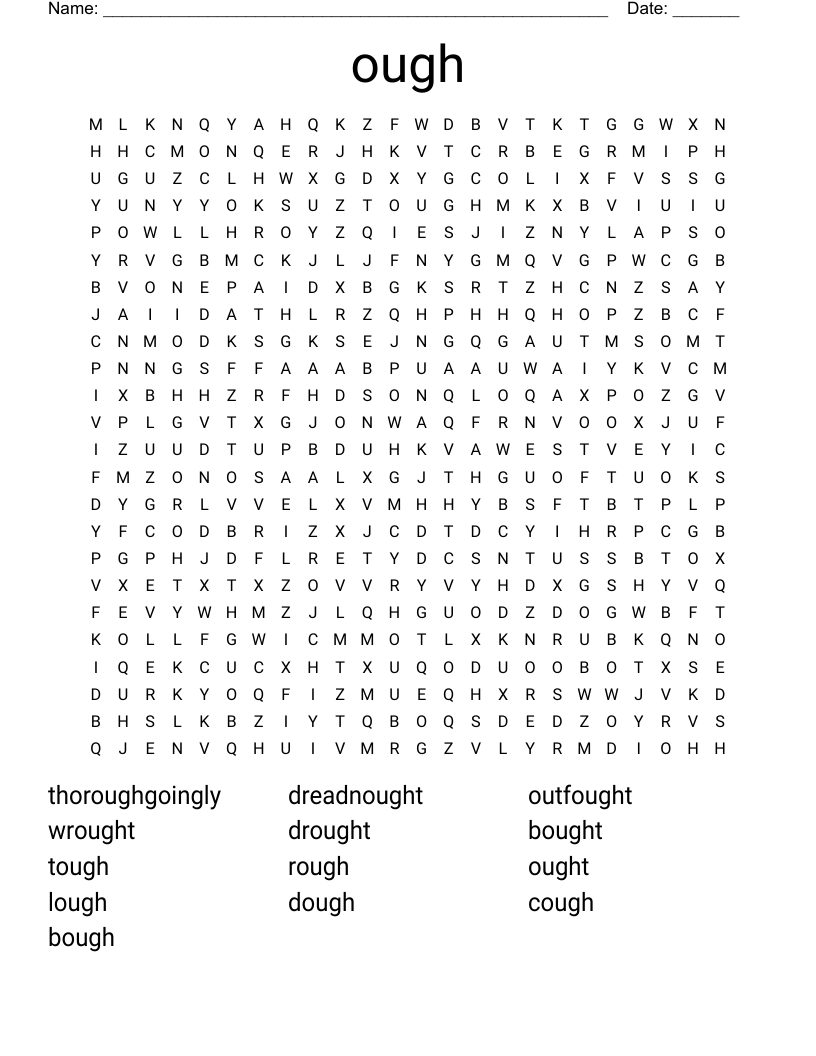 ough  Word Search