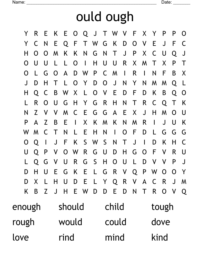 ould ough Word Search