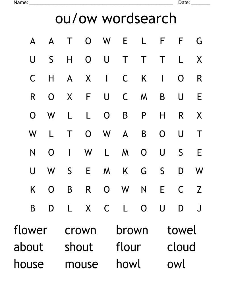 ou/ow wordsearch
