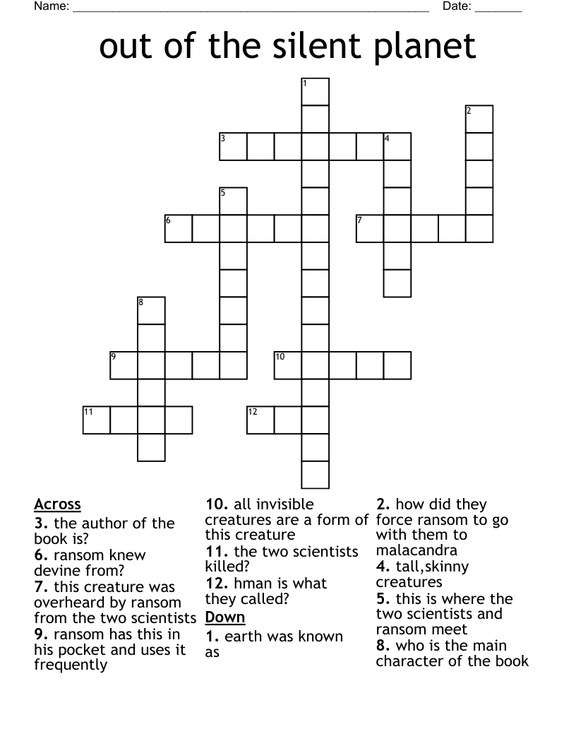 out of the silent planet Crossword