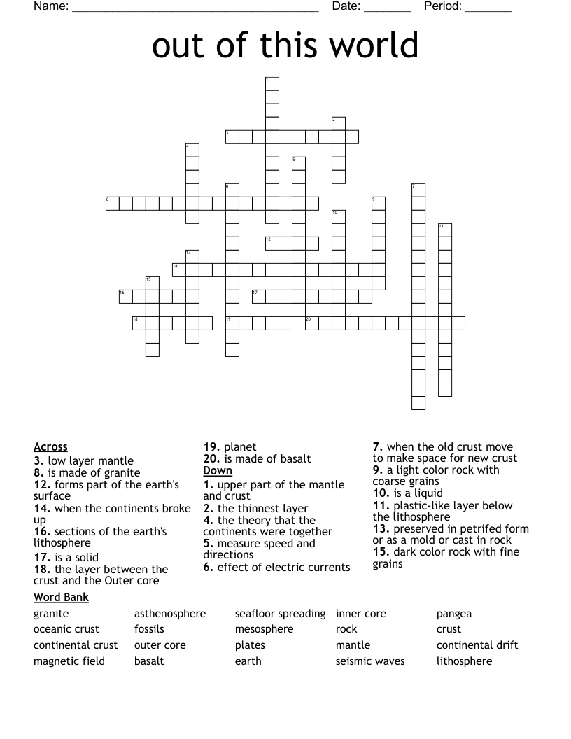 out of this world Crossword