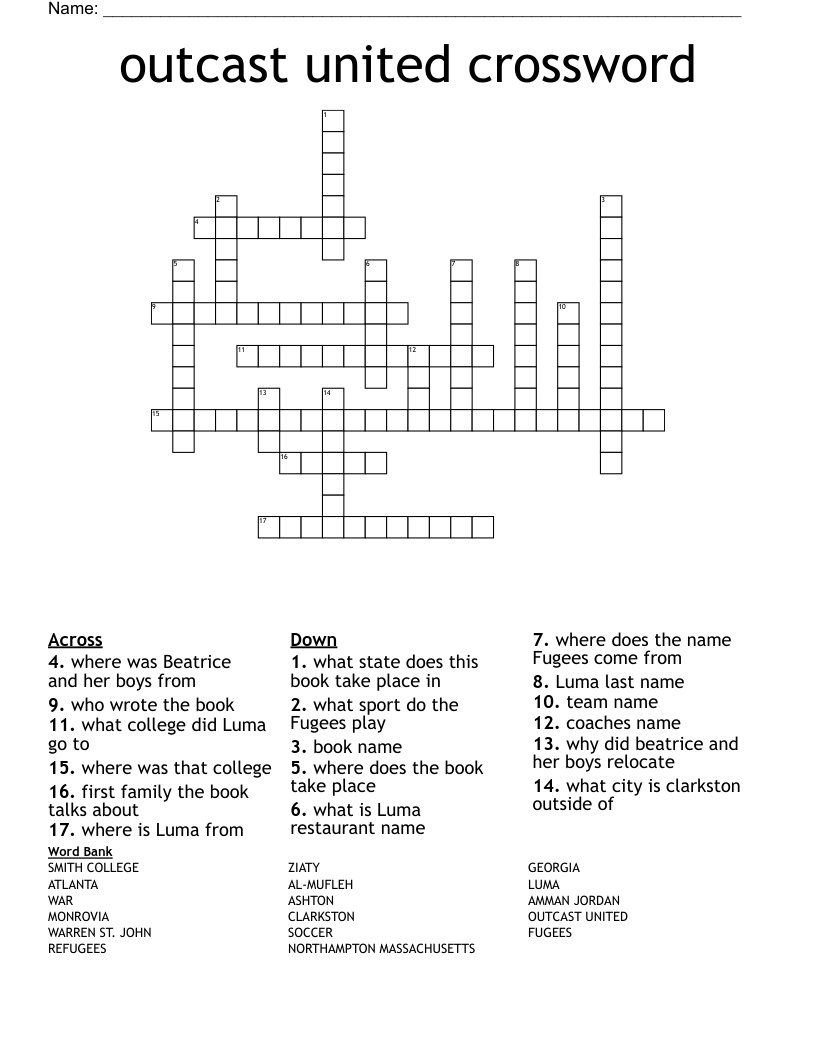 outcast united crossword 