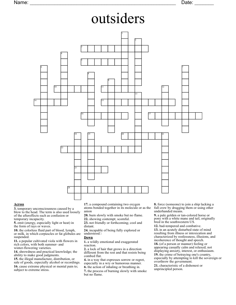 outsiders Crossword