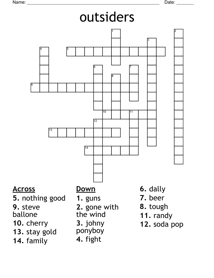 outsiders Crossword