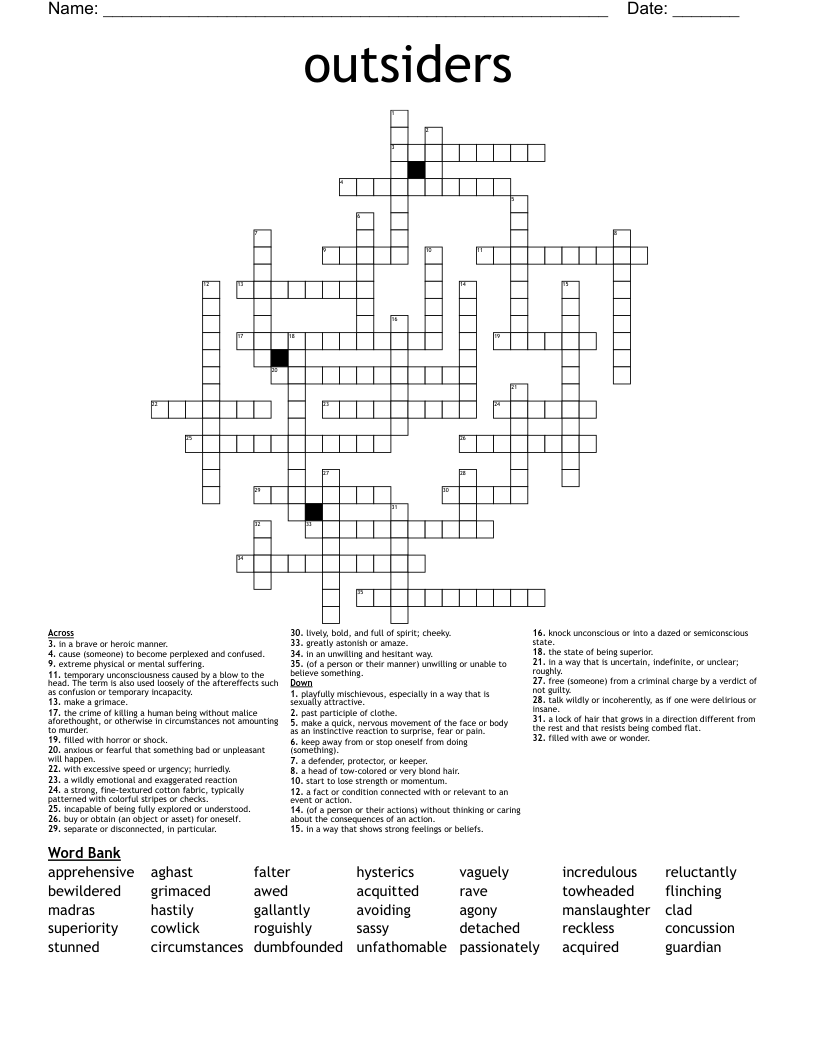 outsiders Crossword
