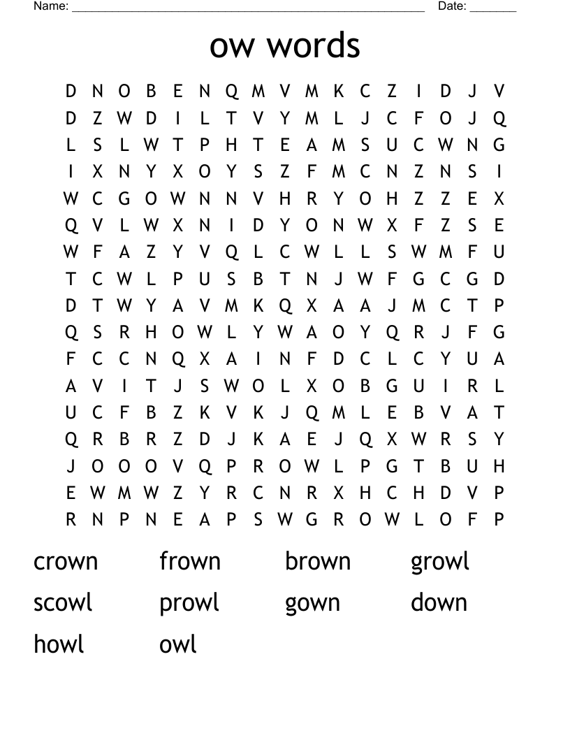 ow words Word Search