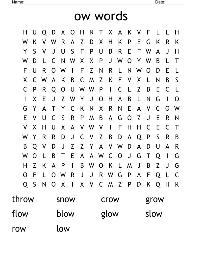 ow words Word Search