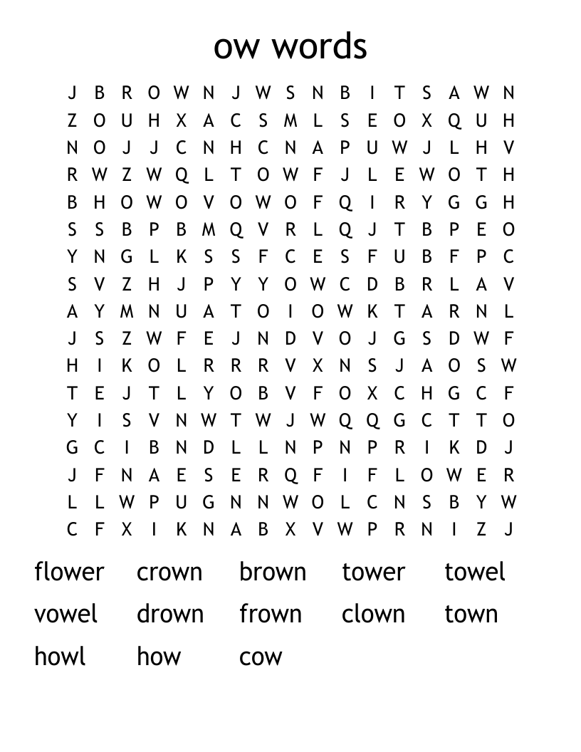 ow words Word Search