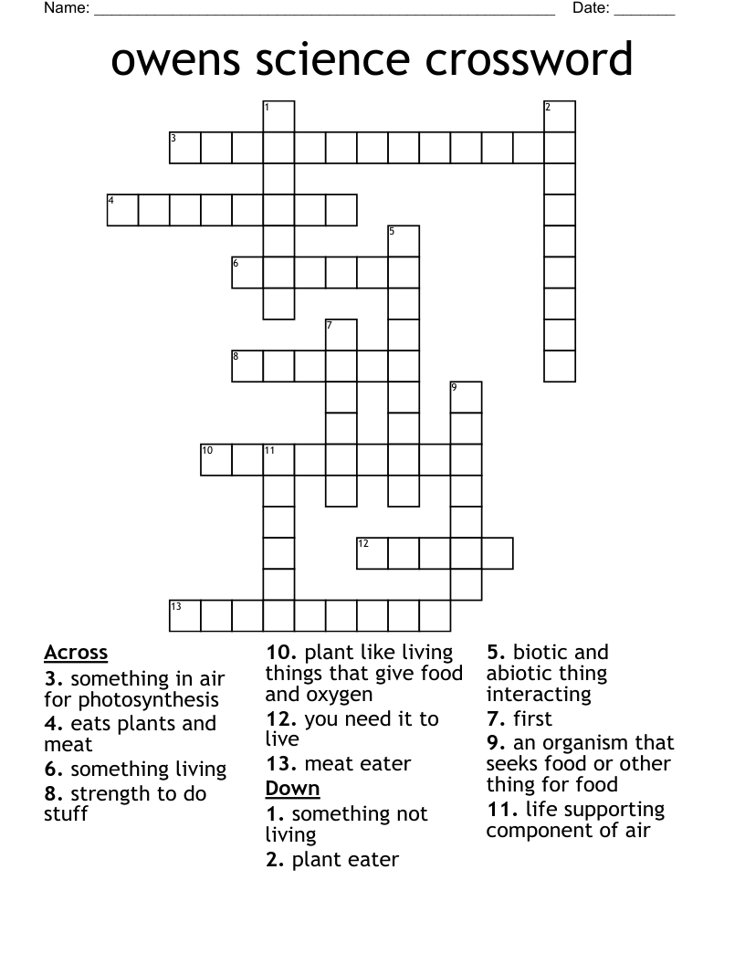 owens science crossword 