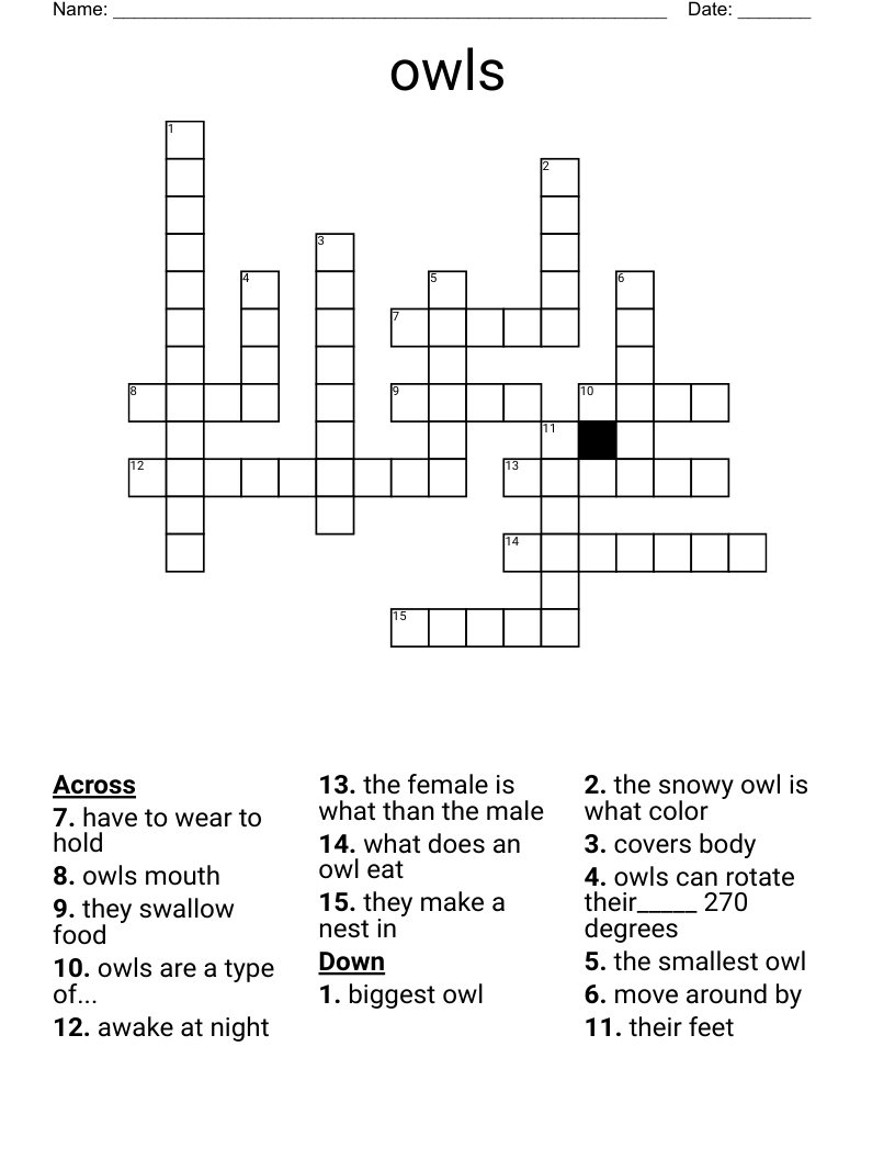 owls Crossword