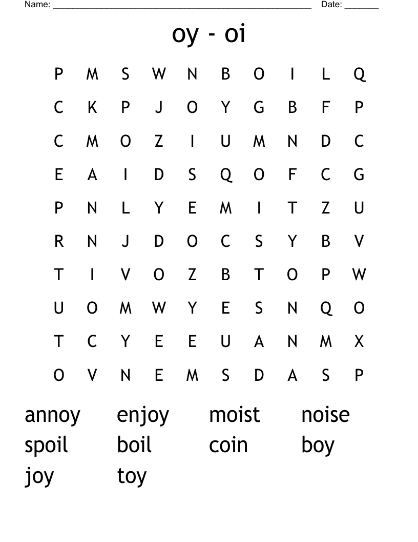 oy - oi Word Search