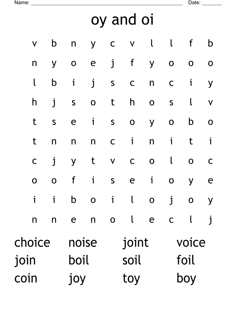 oy and oi  Word Search