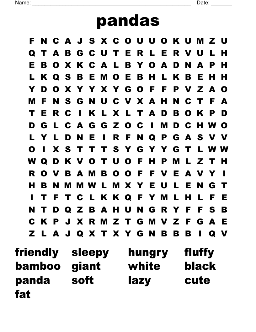 pandas Word Search