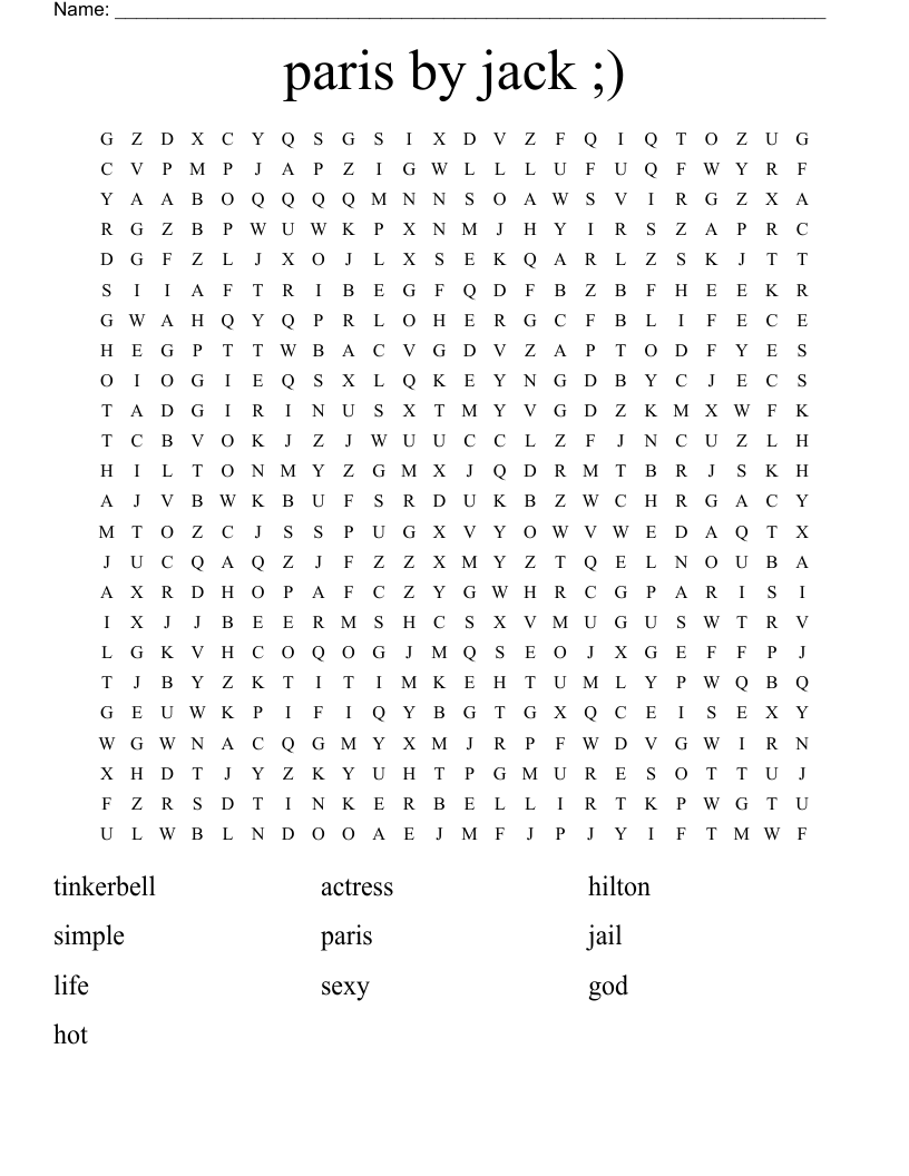 paris by jack ;) Word Search