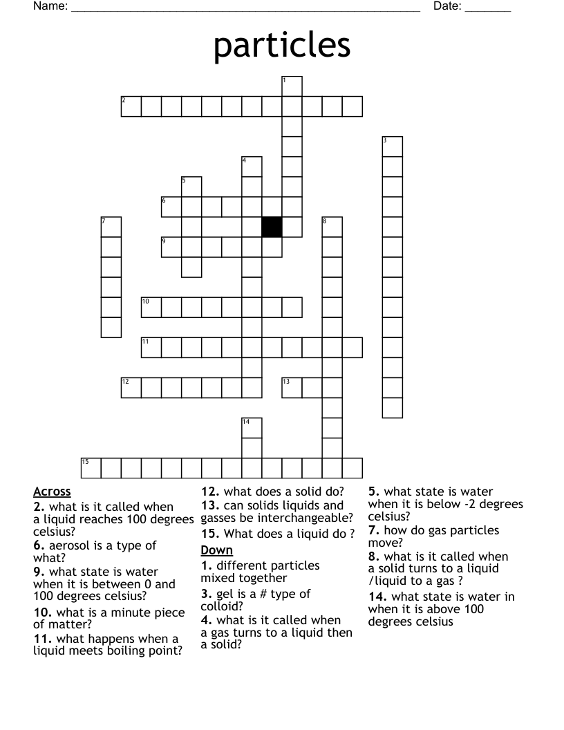 particles  Crossword