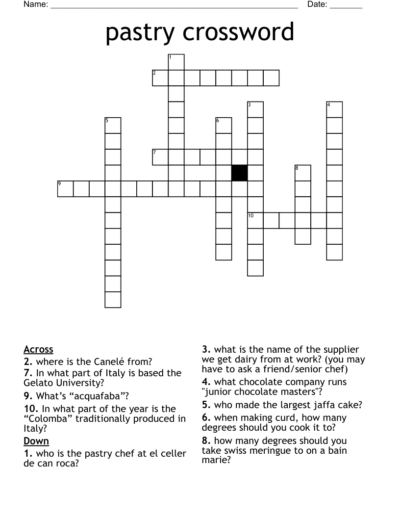 pastry crossword 