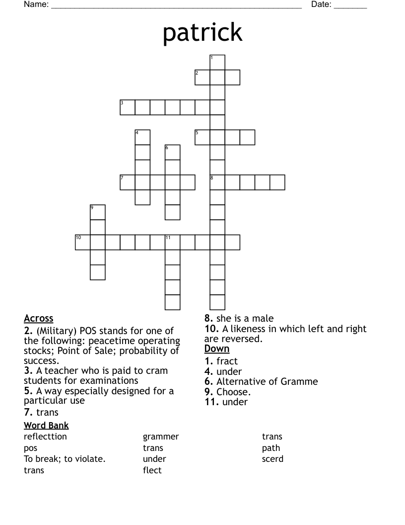 patrick Crossword