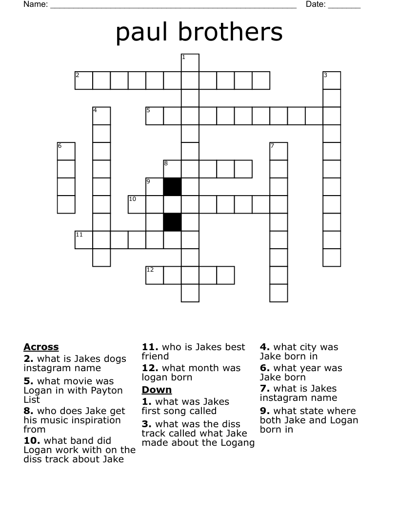 paul brothers  Crossword